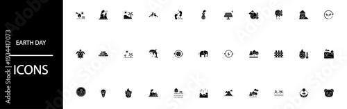 Earth Day icons for environmental awareness and sustainability