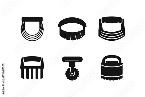 Collection of baking and pastry tools icons, including pastry blenders and cutters