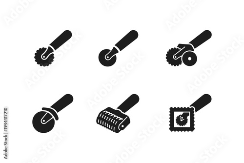 Collection of pastry wheels and cutters for baking and dough preparation