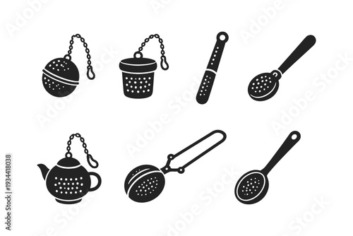Stylish collection of tea accessories and strainers for brewing