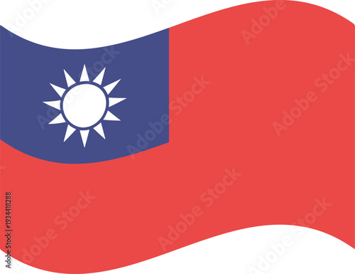 Waving flag of taiwan republic of china illustration