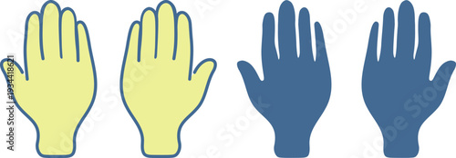 両手で覆う手の甲の素材セット