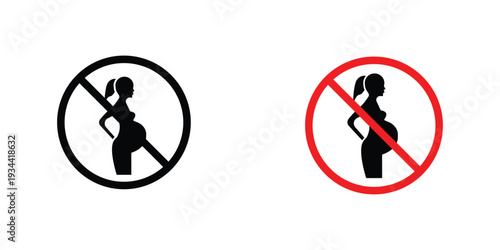 Forbidden pregnant icon graphic design vector symbols. Best for Graphics