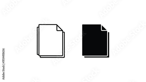 Comparison of a standard and filled document icon with corner fold effects