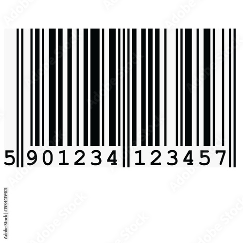Simple black white barcode symbol for product identification and scanning Black and white barcode icon on white background Barcode icon isolated line illustration for product labeling retail scanning