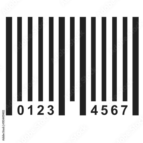 Simple black white barcode symbol for product identification and scanning Black and white barcode icon on white background Barcode icon isolated line illustration for product labeling retail scanning