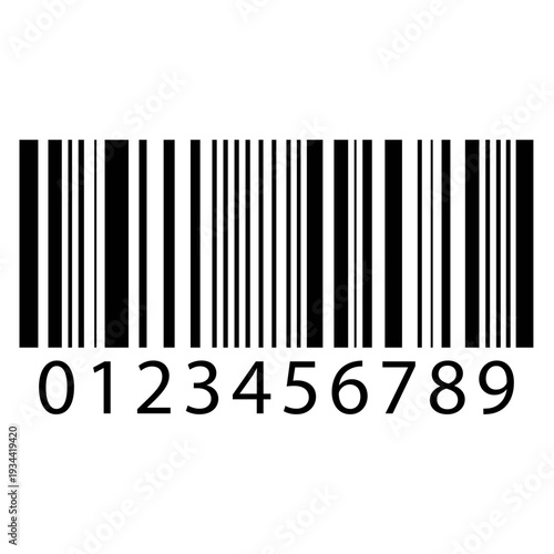 Simple black white barcode symbol for product identification and scanning Black and white barcode icon on white background Barcode icon isolated line illustration for product labeling retail scanning