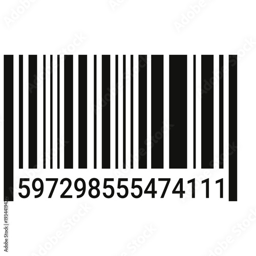 Simple black white barcode symbol for product identification and scanning Black and white barcode icon on white background Barcode icon isolated line illustration for product labeling retail scanning