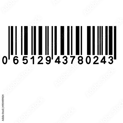 Simple black white barcode symbol for product identification and scanning Black and white barcode icon on white background Barcode icon isolated line illustration for product labeling retail scanning