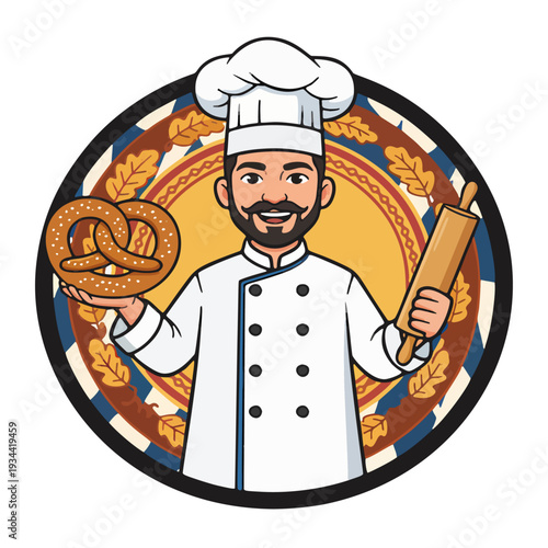 A commercial chef logo for a food business or restaurant that is easy to remember and aesthetic