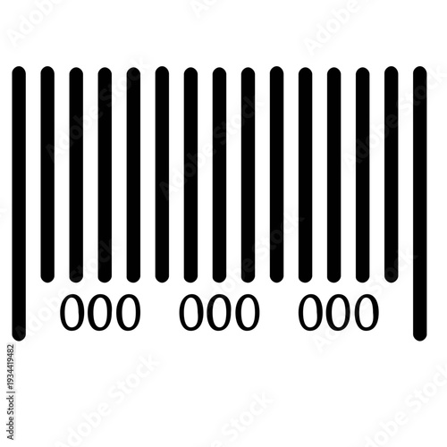 Simple black white barcode symbol for product identification and scanning Black and white barcode icon on white background Barcode icon isolated line illustration for product labeling retail scanning