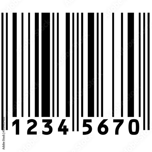 Simple black white barcode symbol for product identification and scanning Black and white barcode icon on white background Barcode icon isolated line illustration for product labeling retail scanning