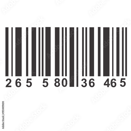 Simple black white barcode symbol for product identification and scanning Black and white barcode icon on white background Barcode icon isolated line illustration for product labeling retail scanning