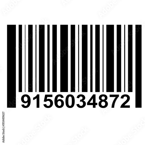 Simple black white barcode symbol for product identification and scanning Black and white barcode icon on white background Barcode icon isolated line illustration for product labeling retail scanning