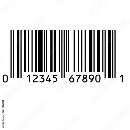 Simple black white barcode symbol for product identification and scanning Black and white barcode icon on white background Barcode icon isolated line illustration for product labeling retail scanning