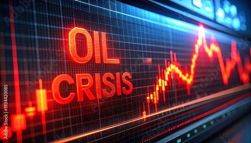 Oil Crisis Market Downturn Financial Decline and Economic Instability Concept