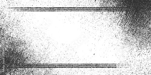 Black and white textured background with horizontal lines and scattered dots grunge