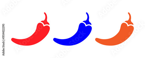 Colorful chili peppers with different colors