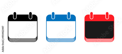 Set of colorful calendar icons