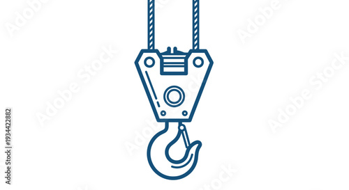 Crane Hook Icon for Industrial Lifting and Construction