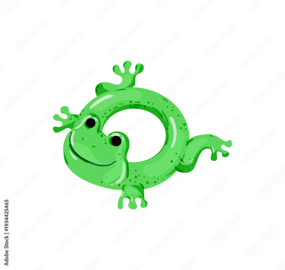 Fototapeta premium Vector illustration of a frog-shaped lifebuoy.