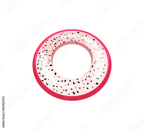Vector illustration of a dragon fruit shaped lifebuoy.