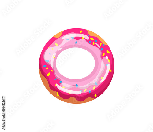 Vector illustration of a donut shaped lifebuoy with sprinkles.
