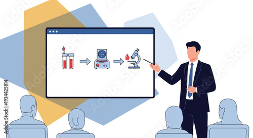 Medical Training: Doctor Explains Lab Analysis Process on Screen