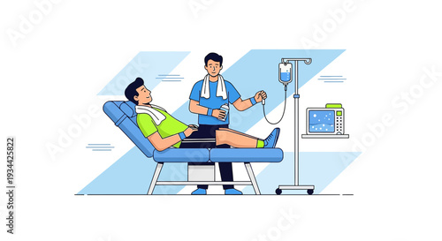 Medical Treatment: Nurse Administering IV Drip to Patient in Clinic
