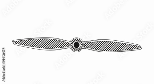 Stylized, two-bladed aircraft propeller with a central hub