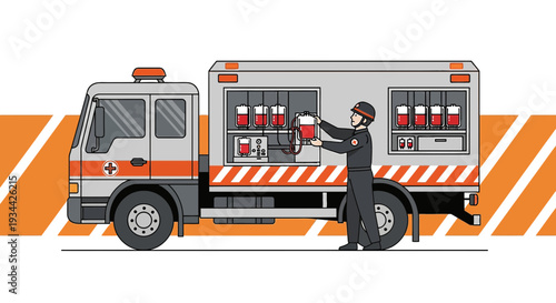 Mobile Blood Donation Truck with Medical Staff