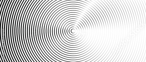 Gradient transition lattice. Radial halftone stripes, black and white vector background. Rounded slanted monochrome background with a fading effect. Abstract rhythmic geometric grid overlay