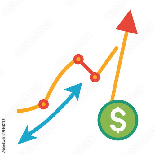 Dollar Sign Market Growth Arrow Illustration