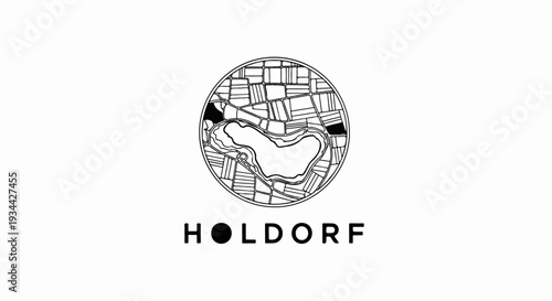 Circular map design with text below