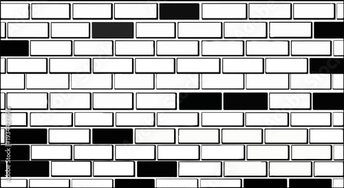 Stylized black and white brick pattern with alternating dark and light rectangular blocks