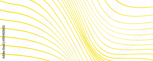 abstract geometric yellow thin to thick wave line pattern. modern design vector