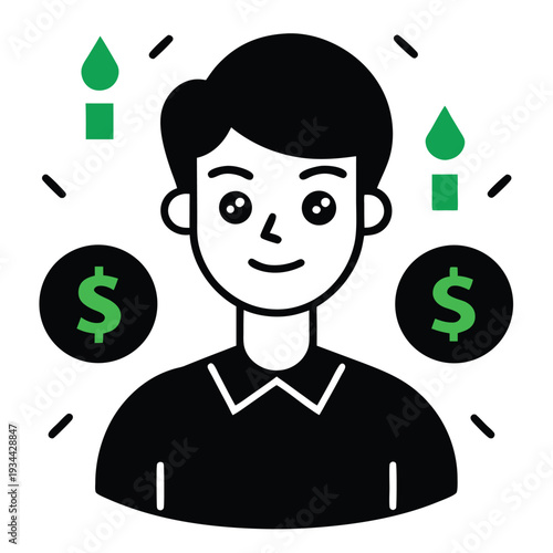 Investment rise doodle artwork