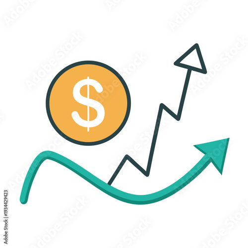 Stacked coins sketch finance design