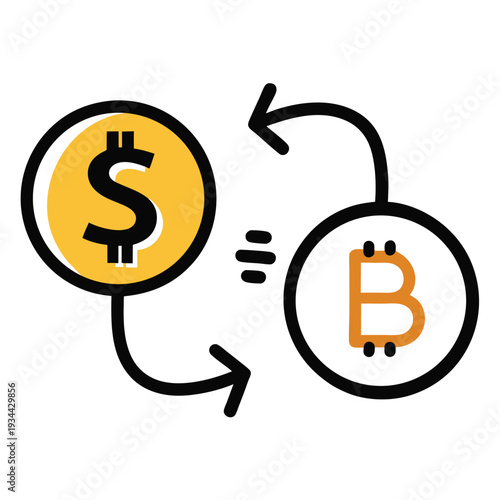 Floating coins sketch finance theme