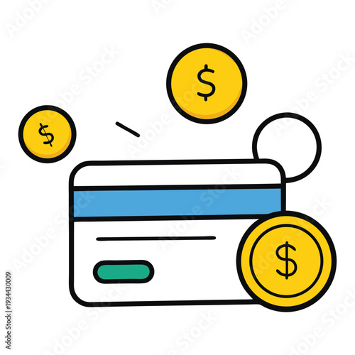 Cartoon doodle currency converter with signs illustration