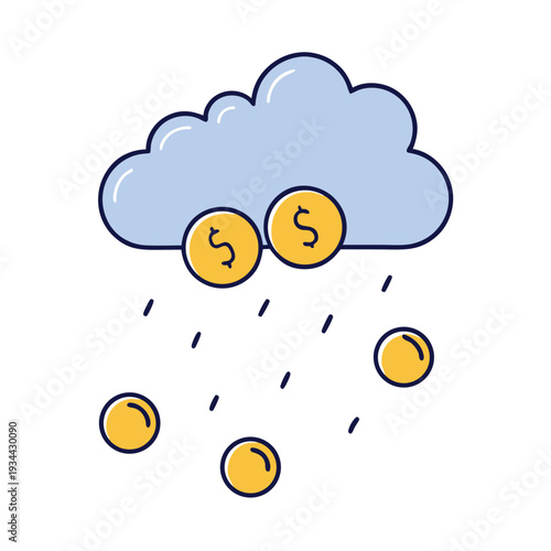 Cash dispenser cartoon doodle design