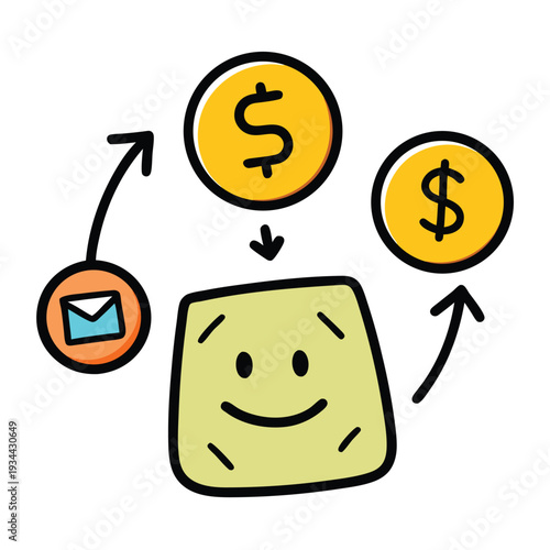 Treasure vault sketch banking concept