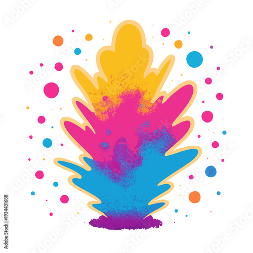 Colorful Powder Burst – Dynamic Festival Sticker
