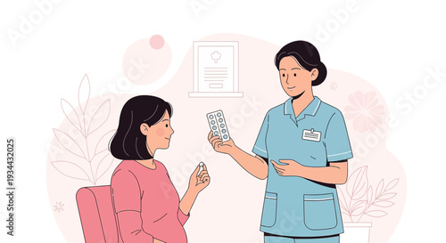 Nurse Advising Patient On Medication and Treatment Plan