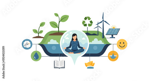 Mindful Living & Sustainable Future: Holistic Well-being, Nature, Renewable Energy, and Personal Growth