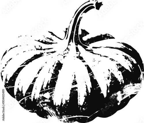 Rustic pumpkin illustration, hand drawn autumn vegetable, vintage harvest design