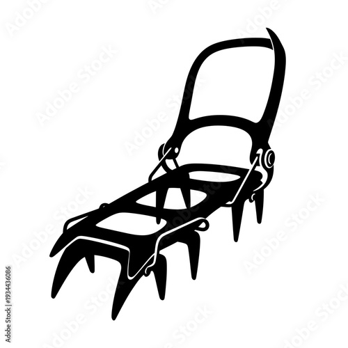 Silhouette of Crampons for Ice Climbing, Spiked Boot Attachments for Mountaineering Traction