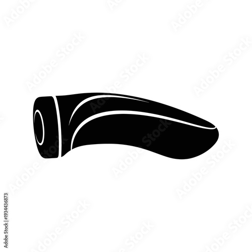 Ergonomic Bar End Grips Mountain Bike Hand Rest Black Vector Silhouette Representing Cycling Comfort and Control