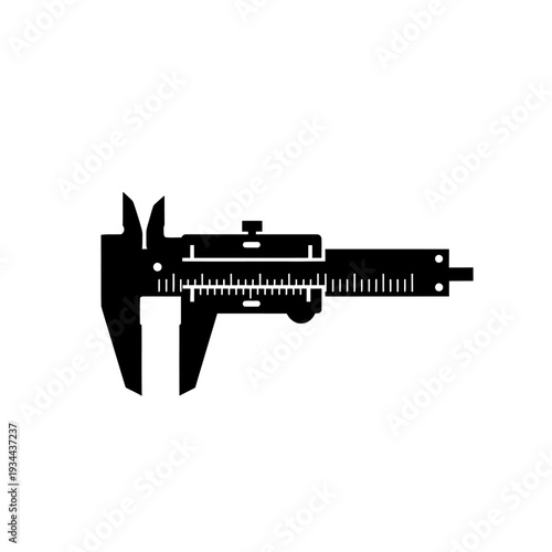 Gem Caliper Stone Measuring Gauge Black Vector Silhouette for Diamond Tools Jewelry Appraisal and Exact Accuracy