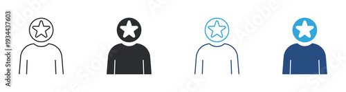 Expert Icon Set, Professional Specialist Badge, Skill Recognition Symbol, Vector Illustration